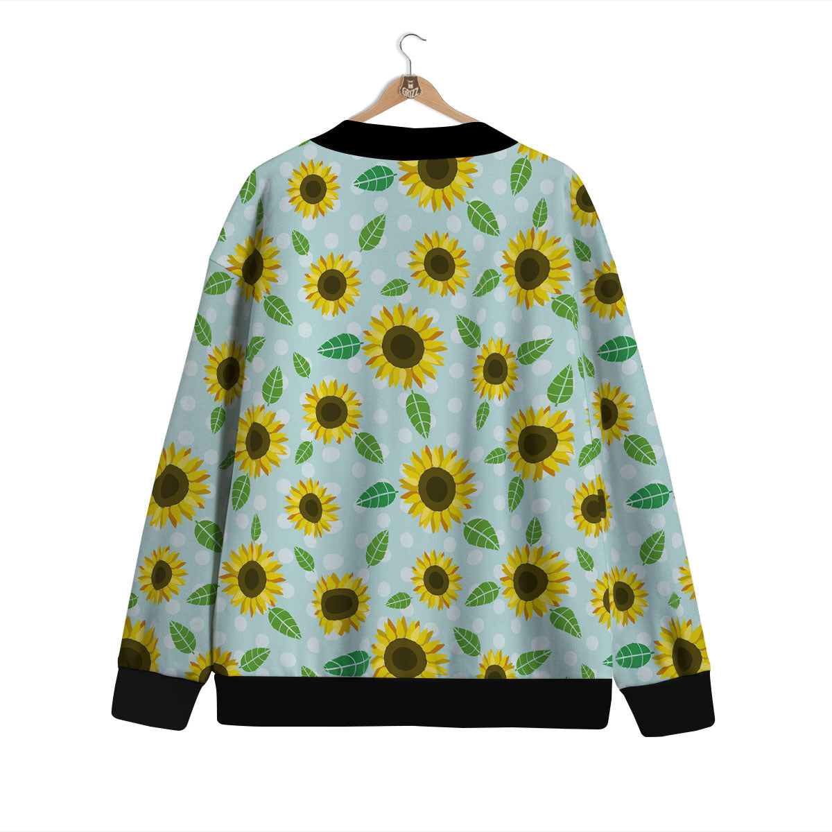 Sunflower Polka Dot Print Pattern Cardigan-grizzshop