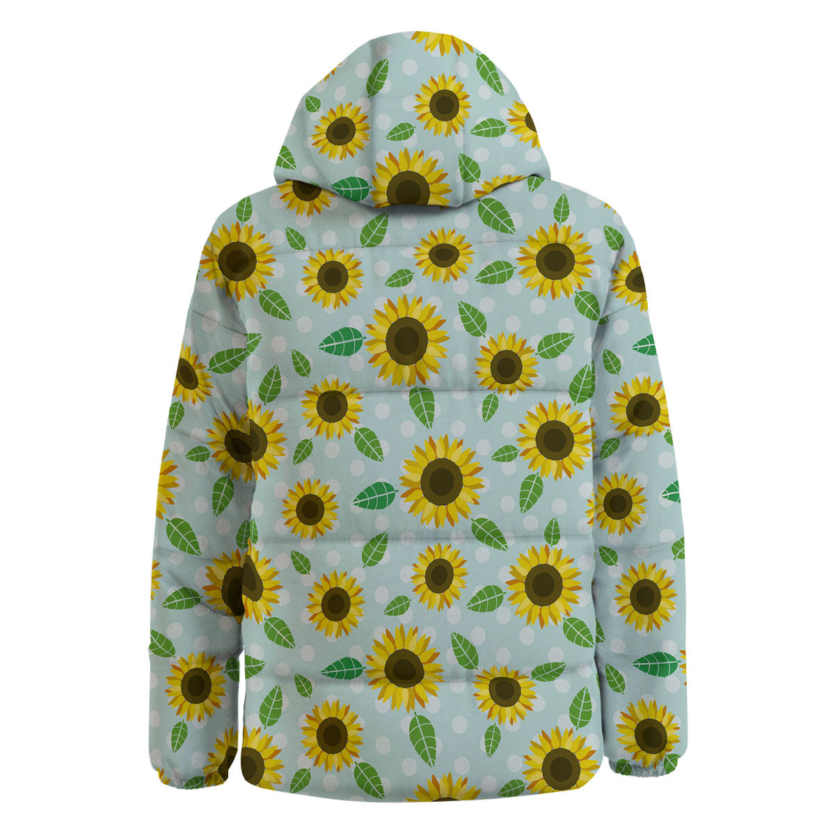 Sunflower Polka Dot Print Pattern Down Jacket-grizzshop