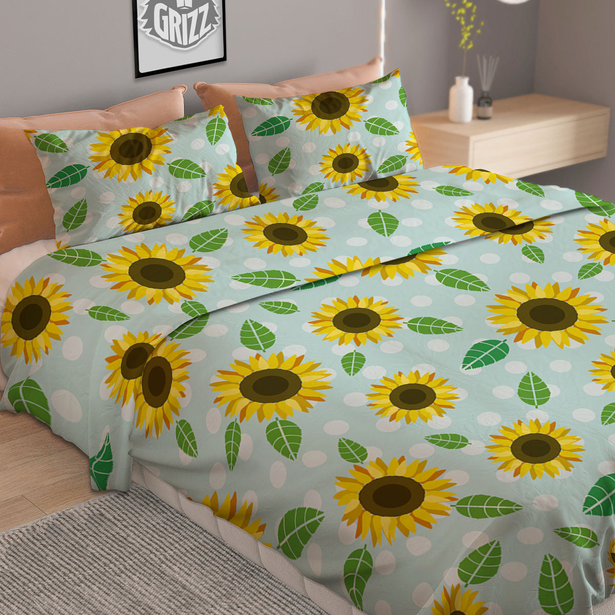 Tattersall Blue And White Print Pattern Duvet Cover Bedding Set