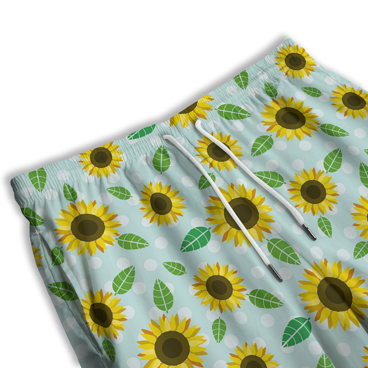 Sunflower Polka Dot Print Pattern Men's Athletic Shorts