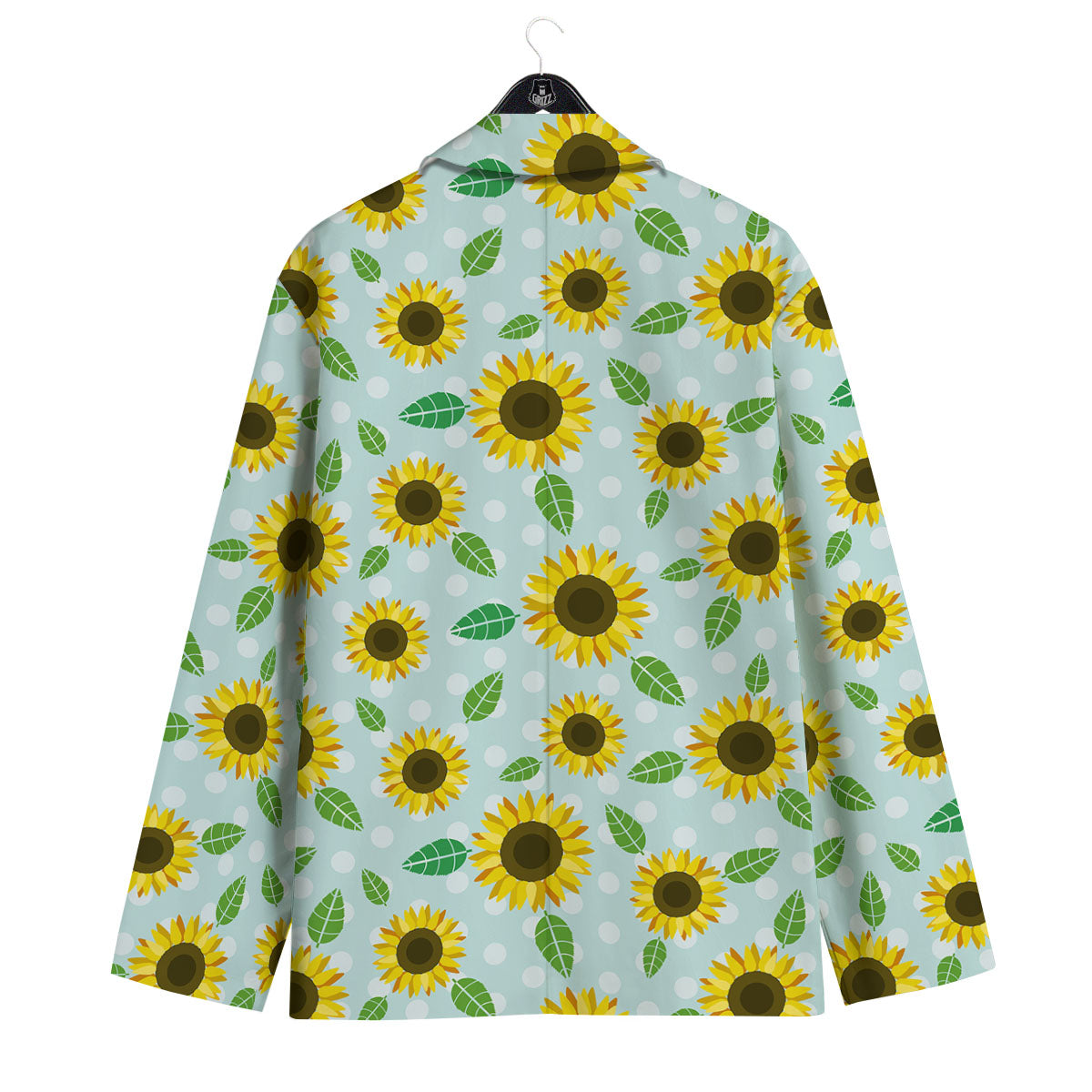Sunflower Polka Dot Print Pattern Men's Sport Coat-grizzshop