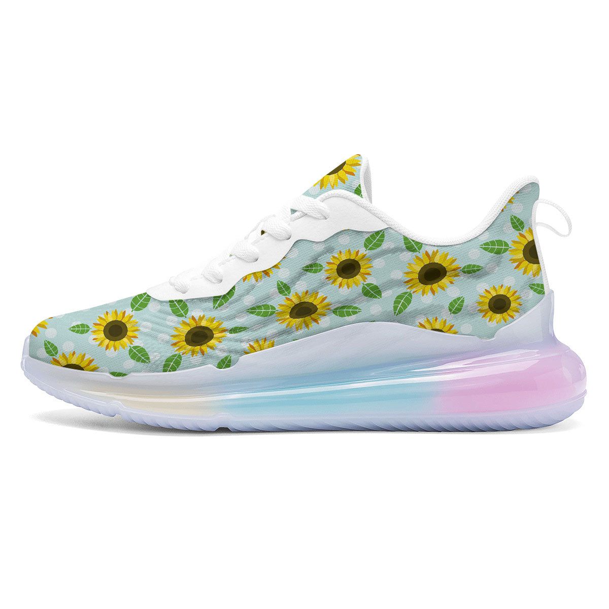 Sunflower Polka Dot Print Pattern Running Sneakers-grizzshop
