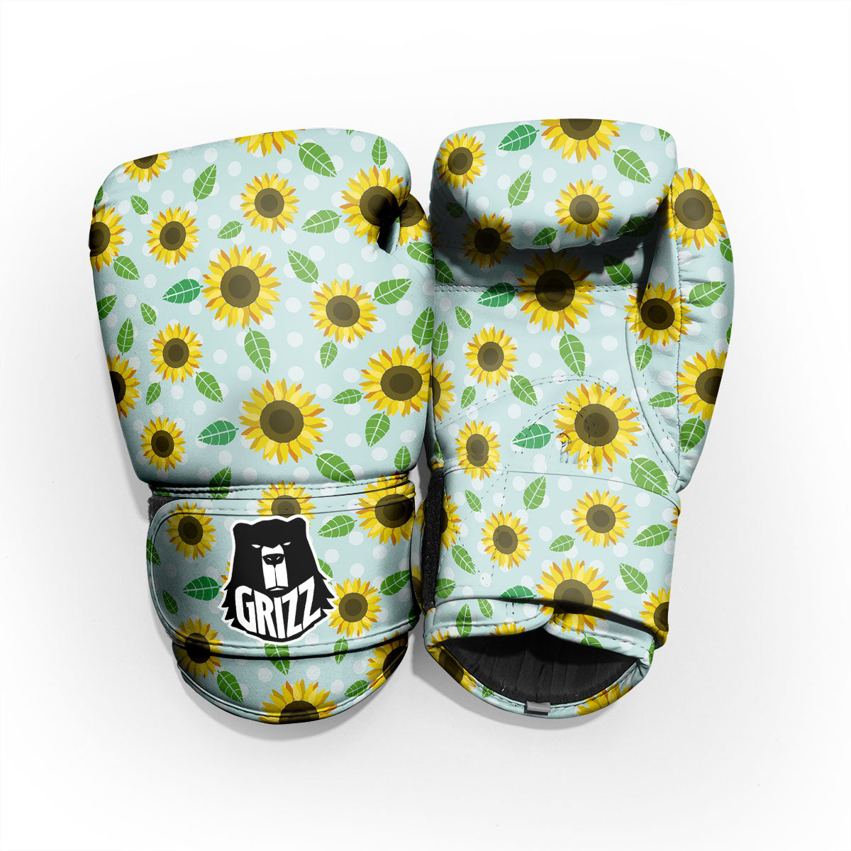 Sunflower Polka Dot Print Pattern Pro Boxing Glove
