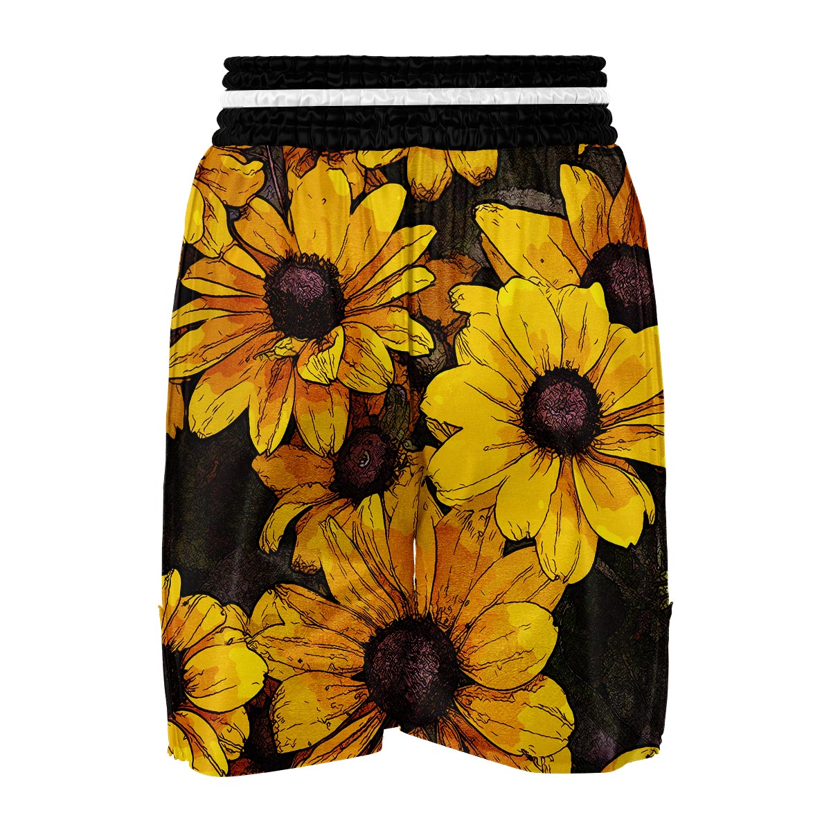 Sunflower Print Pattern Boxing Shorts-grizzshop