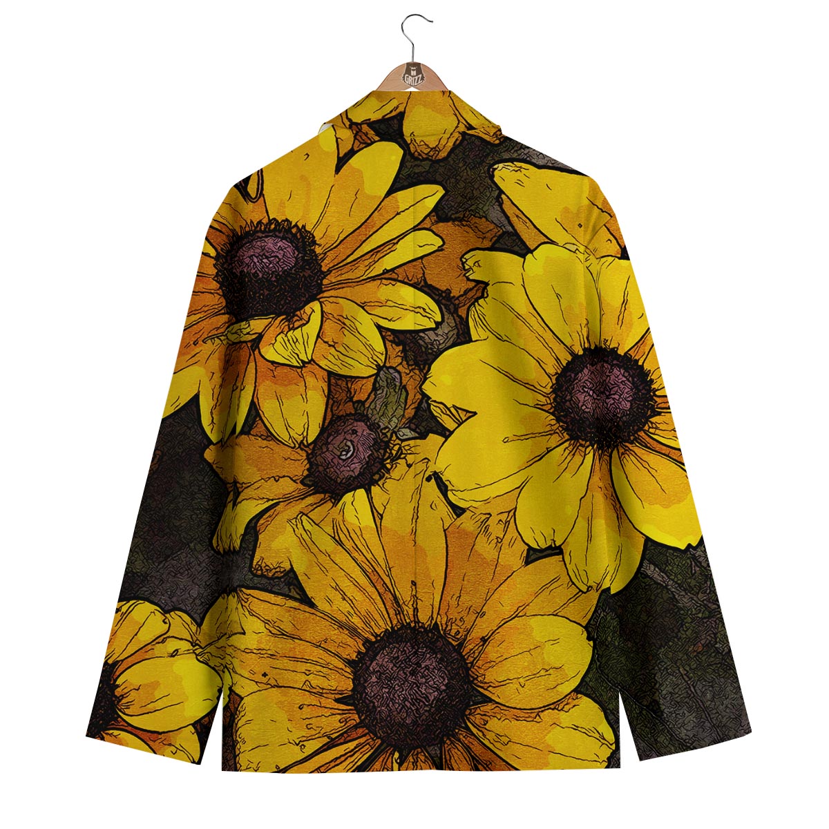 Sunflower Print Pattern Men's Blazer-grizzshop
