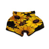 Sunflower Print Pattern Muay Thai Boxing Shorts-grizzshop