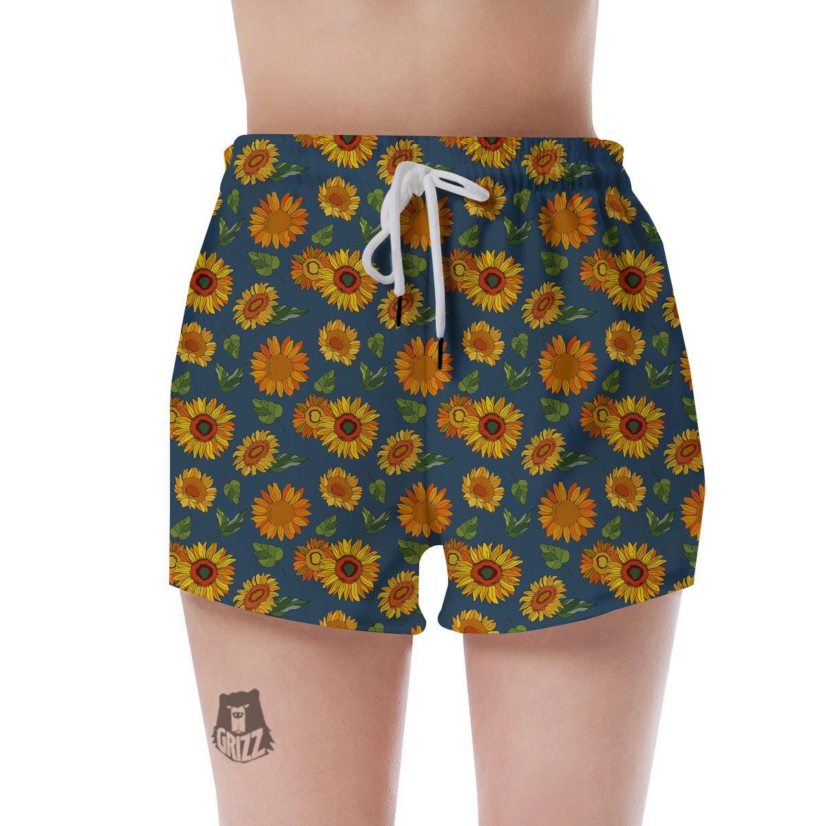 Sunflower Print Women's Shorts-grizzshop