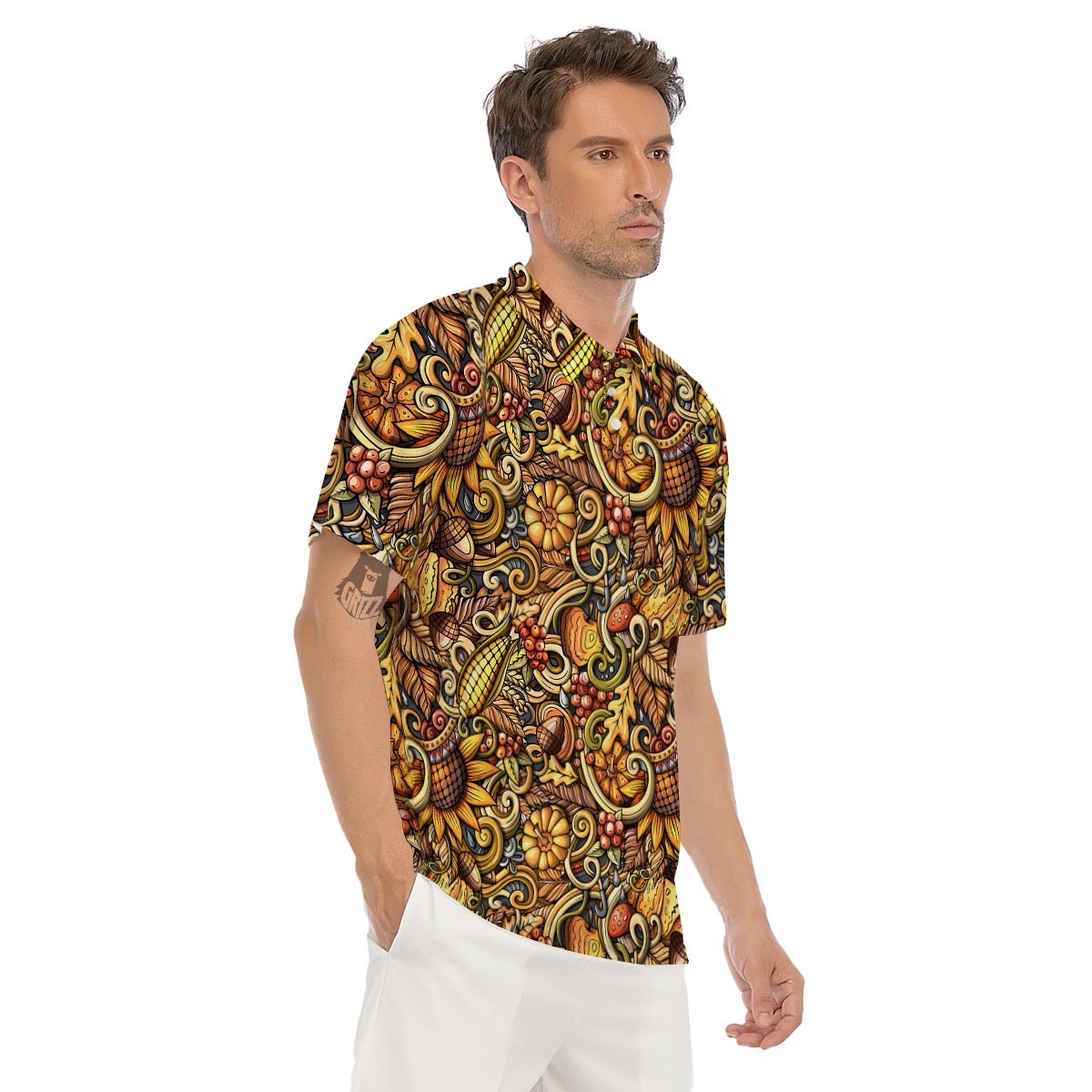 Sunflower Psychedelic Men's Golf Shirts-grizzshop
