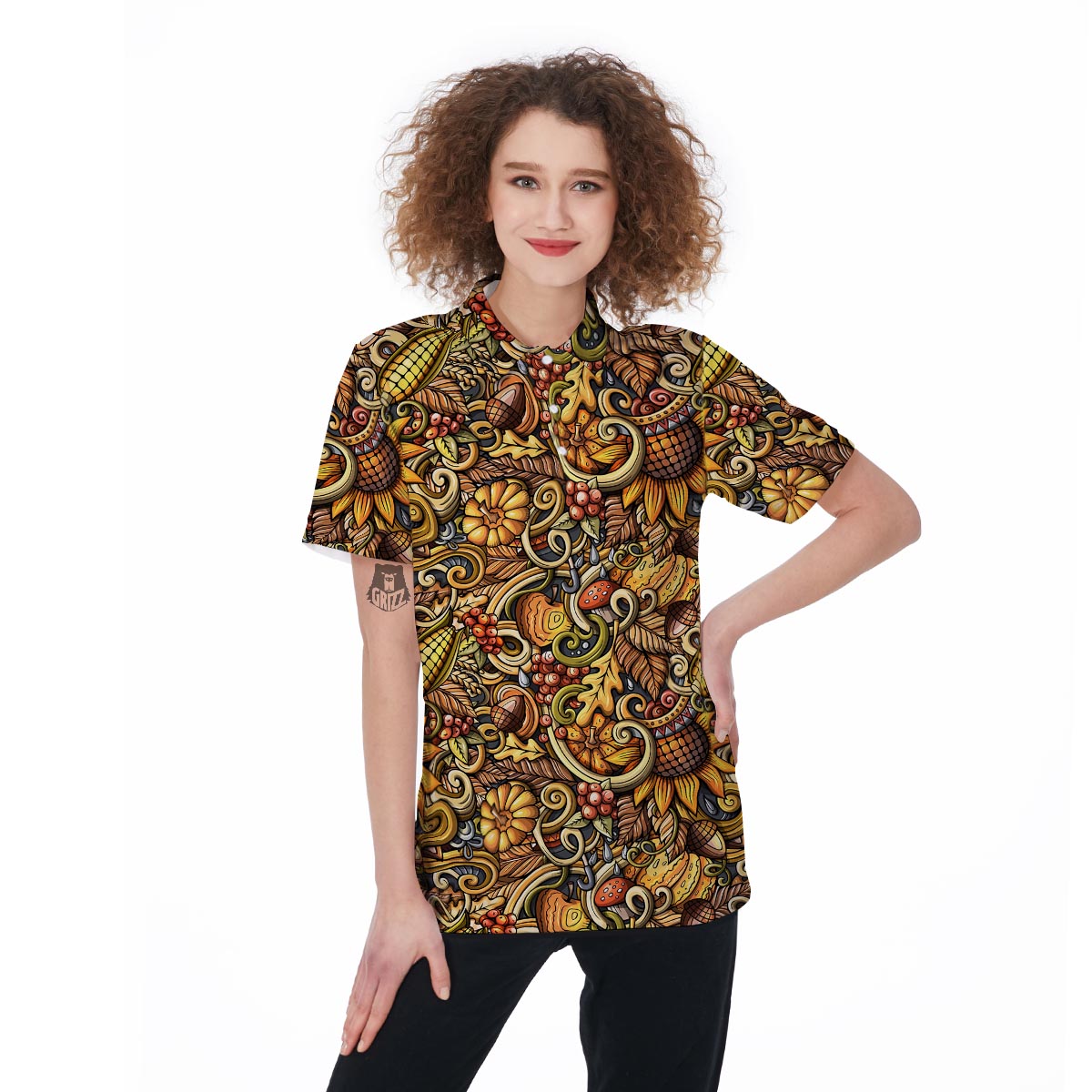 Sunflower Psychedelic Women's Golf Shirts-grizzshop