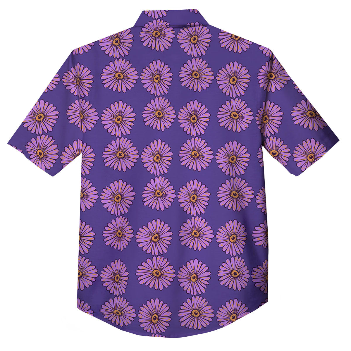 Sunflower Purple Print Pattern Button Up Shirt-grizzshop