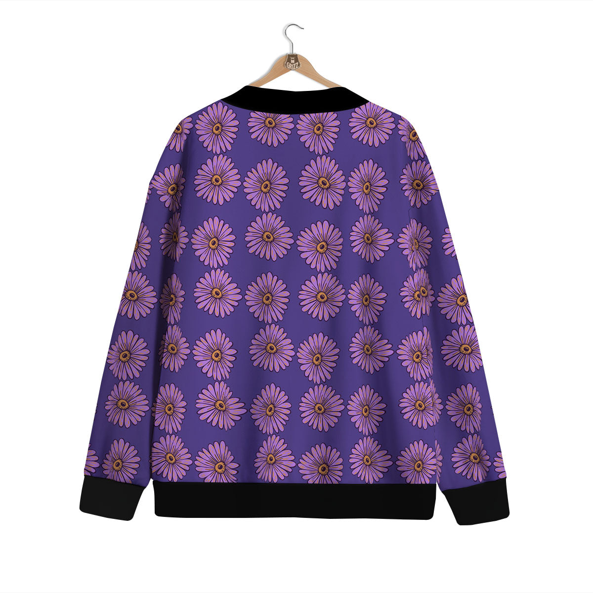 Sunflower Purple Print Pattern Cardigan-grizzshop