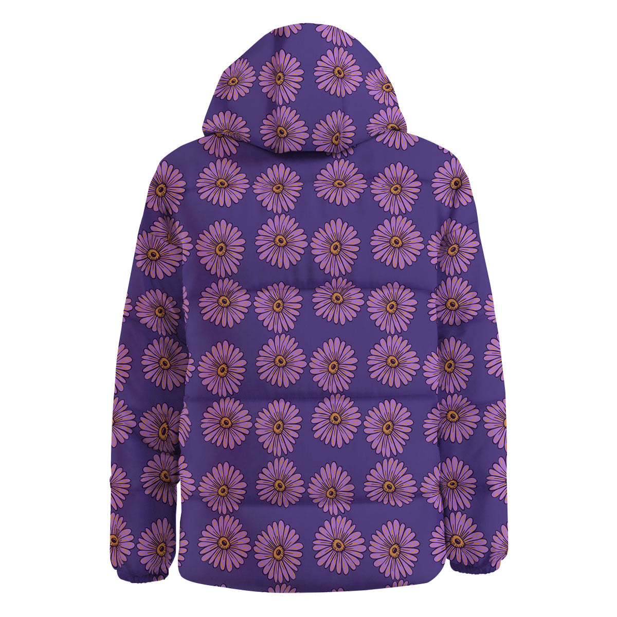 Sunflower Purple Print Pattern Down Jacket-grizzshop