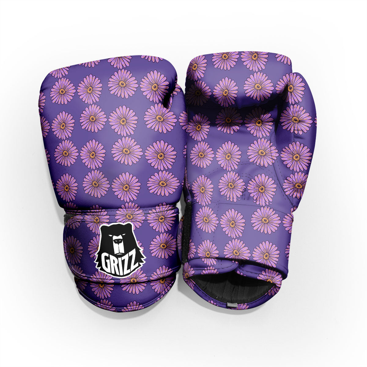 Sunflower Purple Print Pattern Pro Boxing Glove