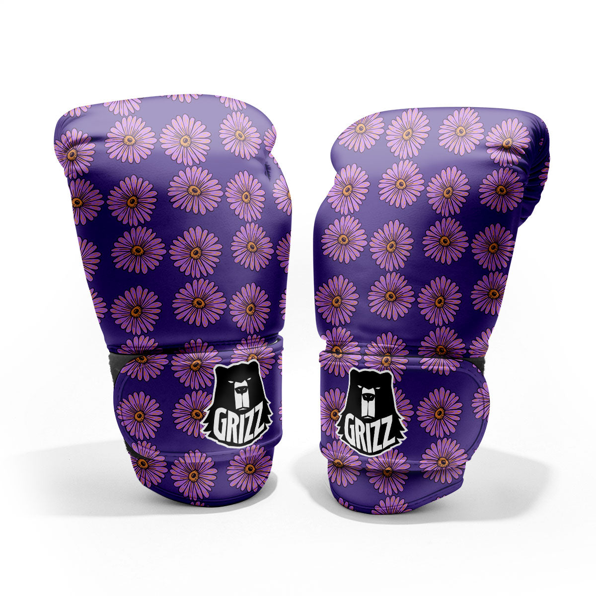 Sunflower Purple Print Pattern Pro Boxing Glove