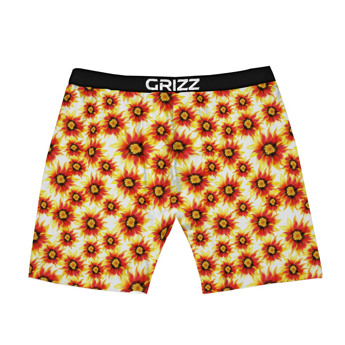 Sunflower Red Autumn Print Pattern Boxer Briefs-grizzshop