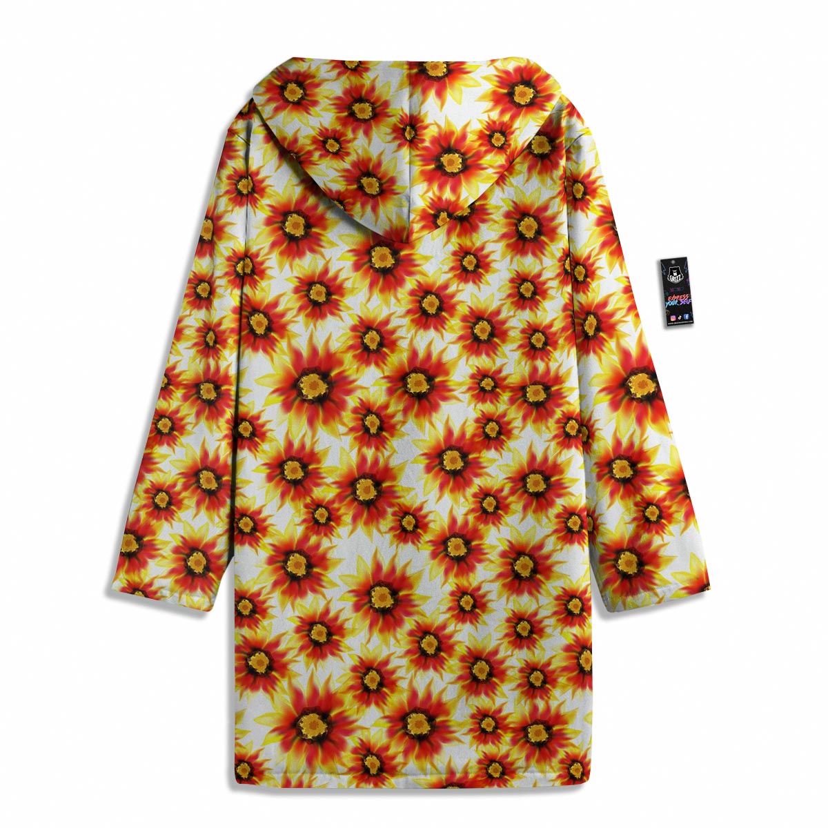 Sunflower Red Autumn Print Pattern Men's Windbreaker Jacket-grizzshop