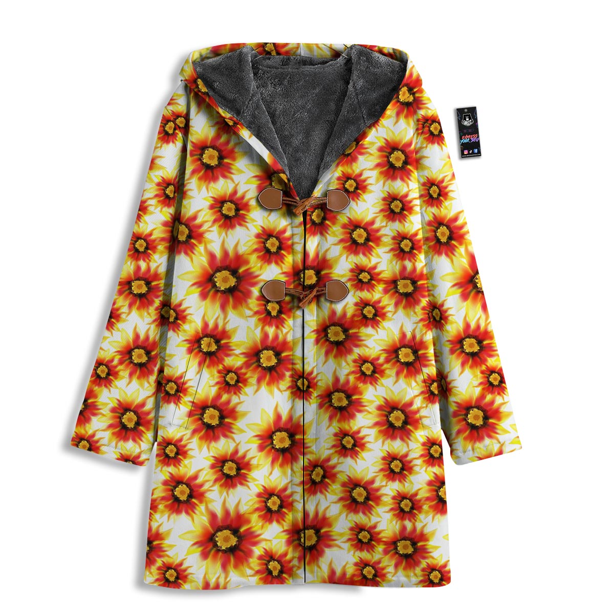 Sunflower Red Autumn Print Pattern Men's Windbreaker Jacket-grizzshop