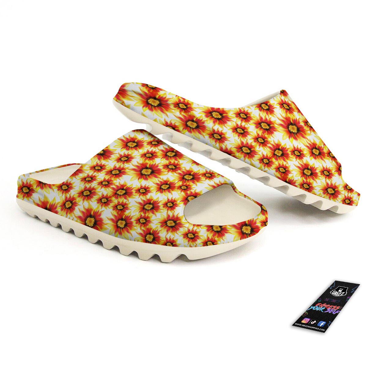 Sunflower Red Autumn Print Pattern Sandals-grizzshop