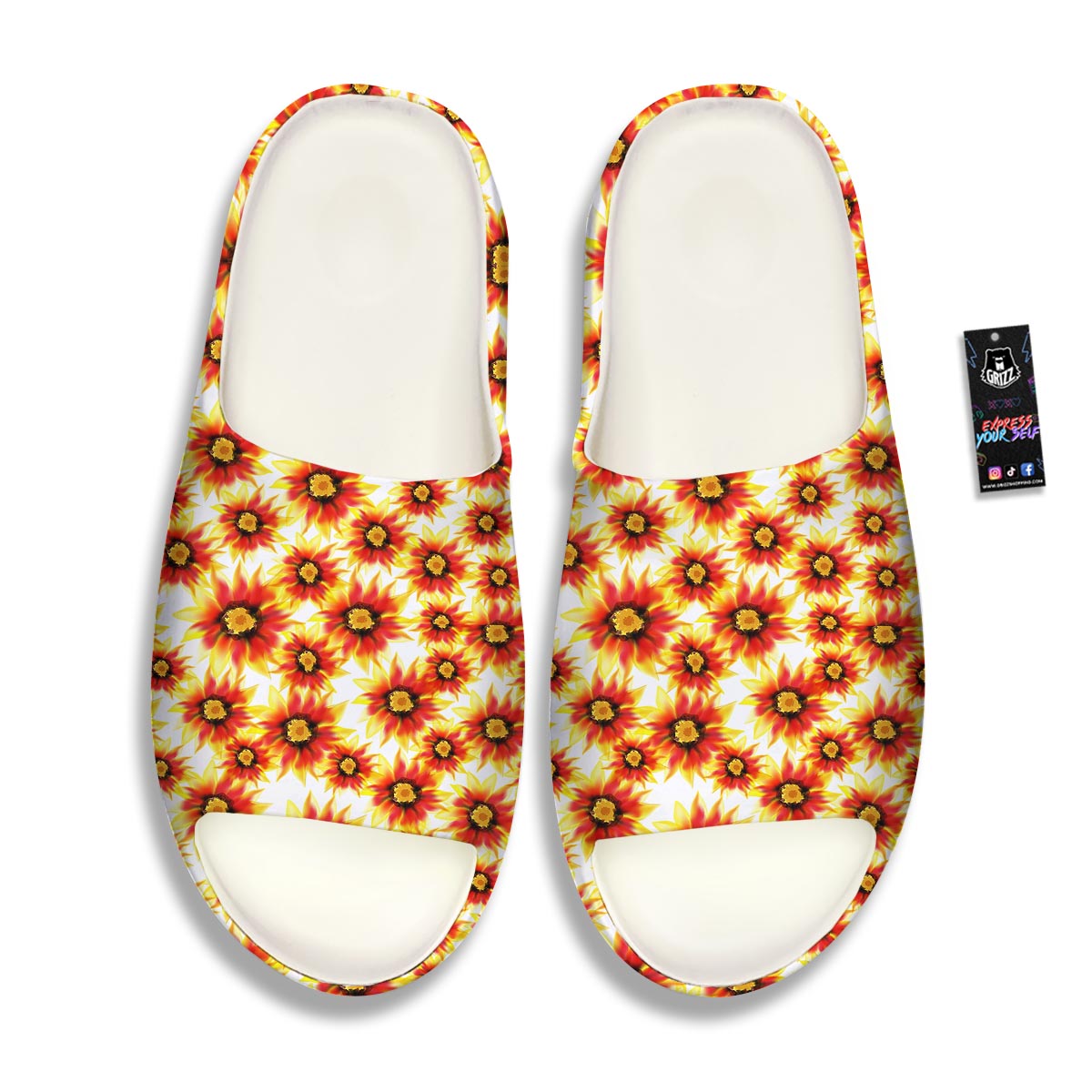 Sunflower Red Autumn Print Pattern Sandals-grizzshop