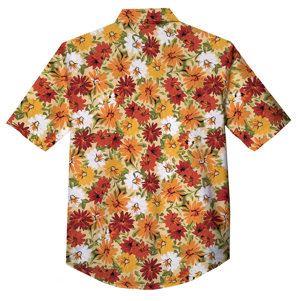 Sunflower Red Print Pattern Button Up Shirt-grizzshop
