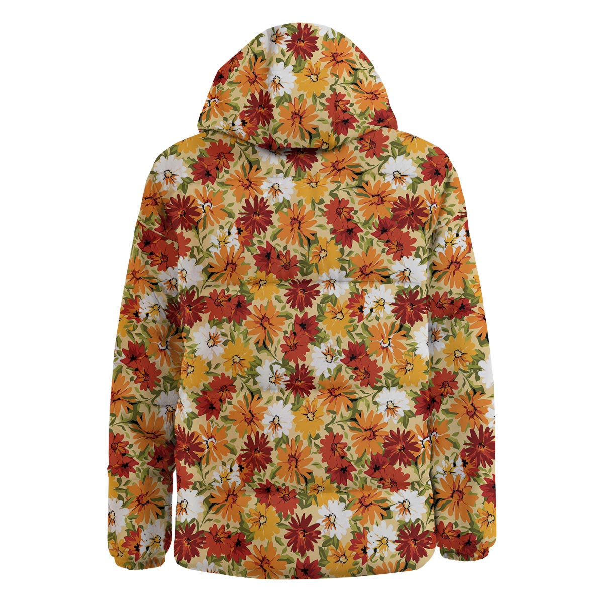 Sunflower Red Print Pattern Down Jacket-grizzshop