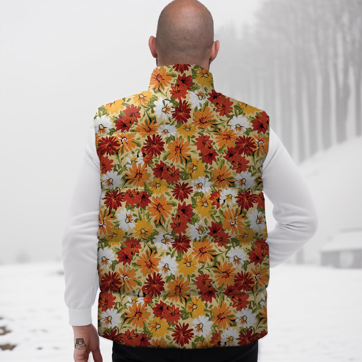 Sunflower Red Print Pattern Down Vest