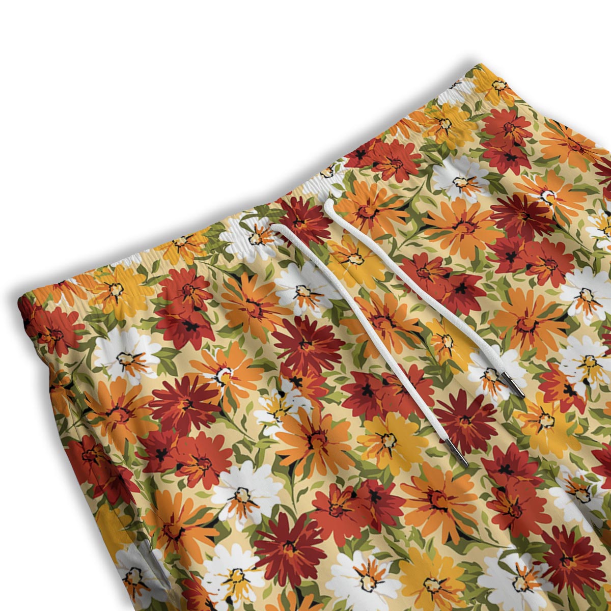 Sunflower Red Print Pattern Men's Athletic Shorts