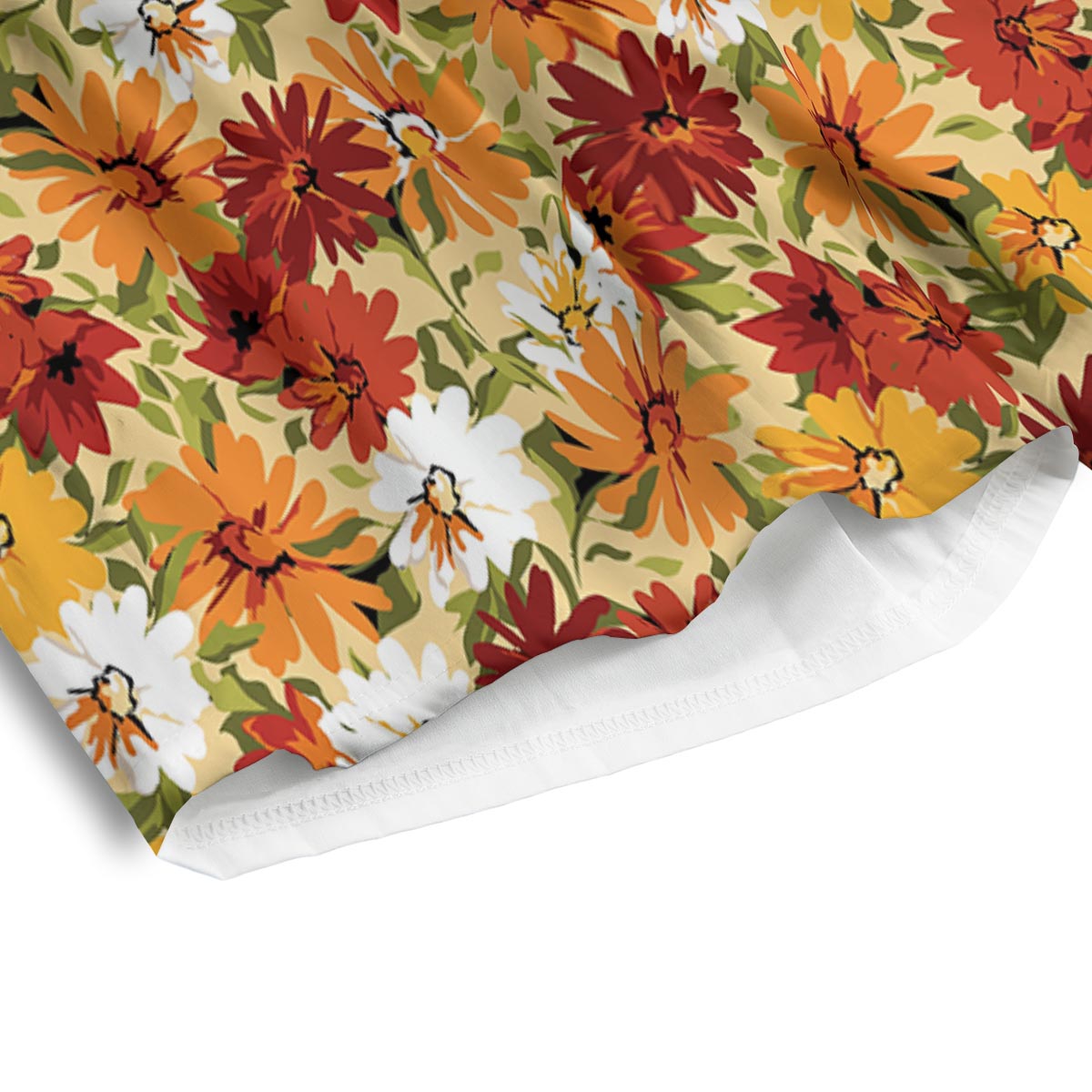 Sunflower Red Print Pattern Men's Athletic Shorts