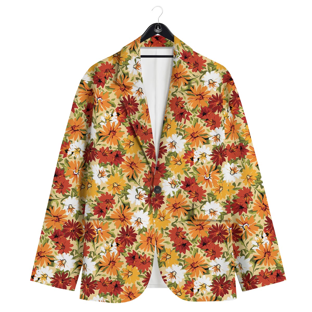 Sunflower Red Print Pattern Men's Sport Coat-grizzshop