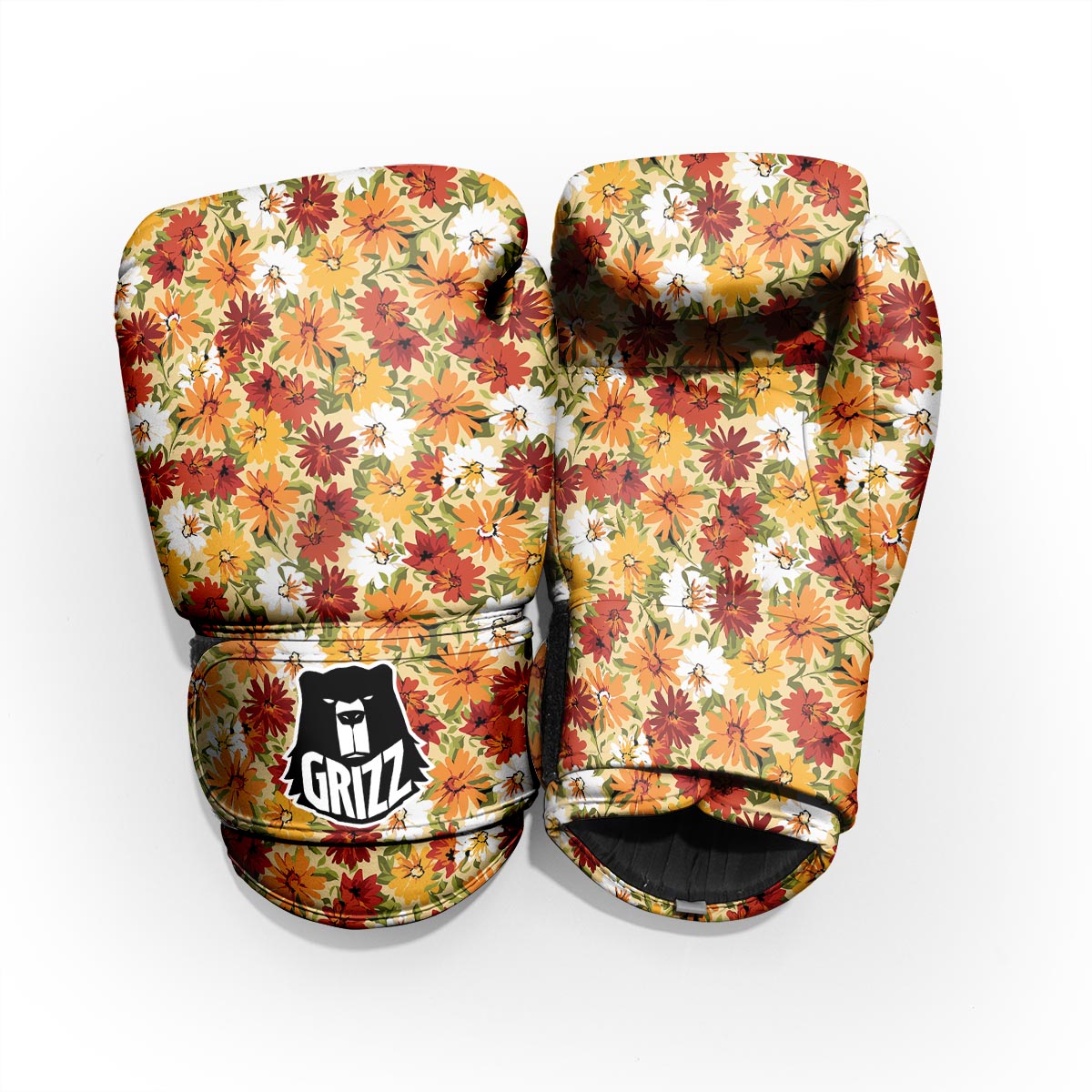 Sunflower Red Print Pattern Pro Boxing Glove