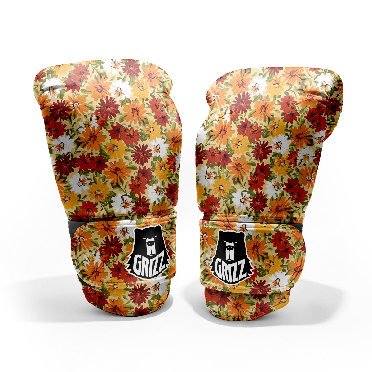 Sunflower Red Print Pattern Pro Boxing Glove