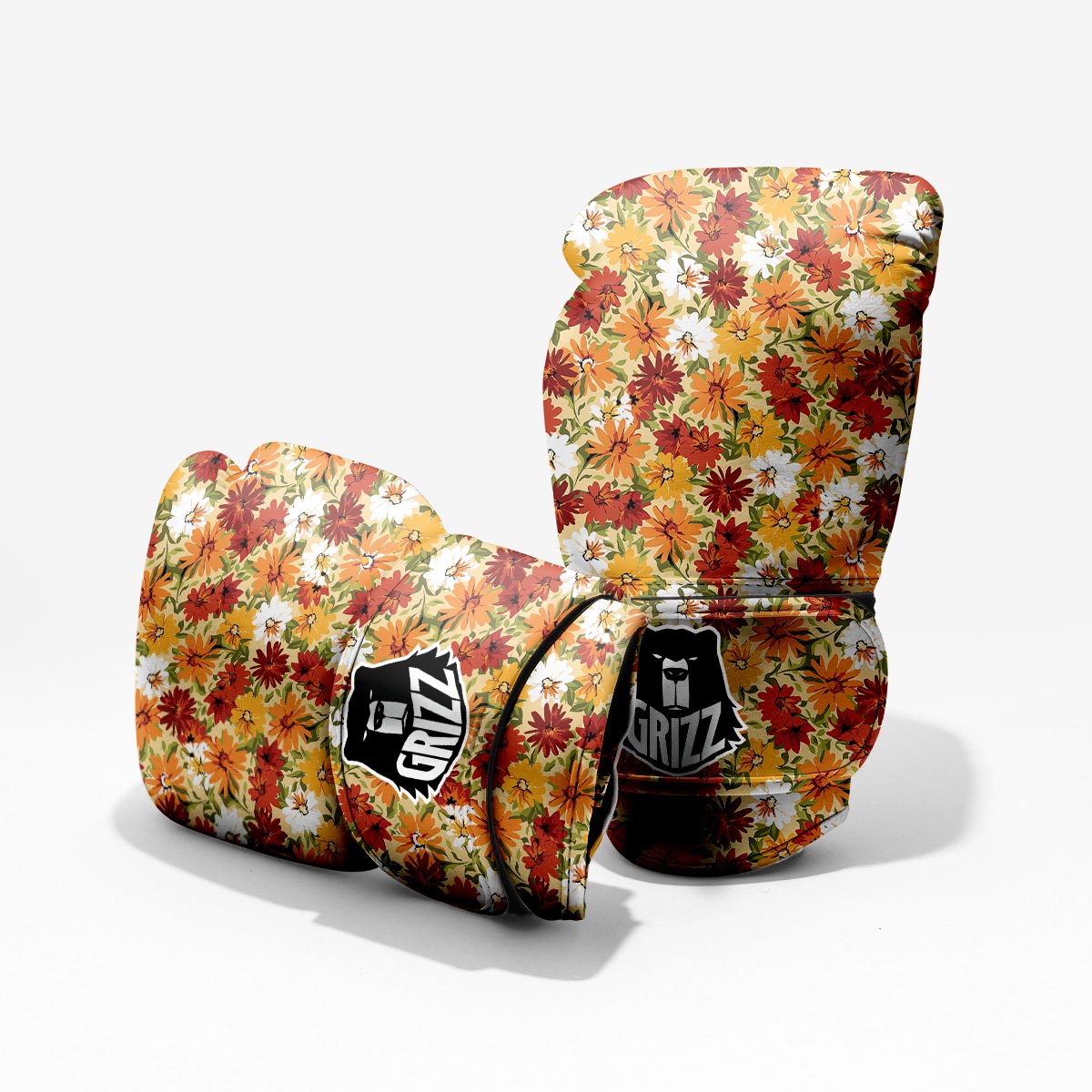 Sunflower Red Print Pattern Pro Boxing Glove