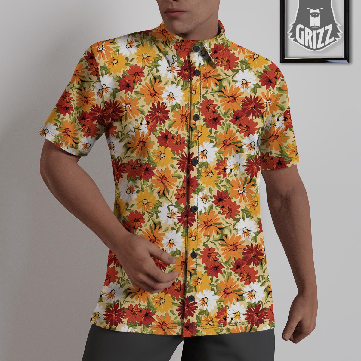 Sunflower Red Print Pattern Untucked Shirts-grizzshop