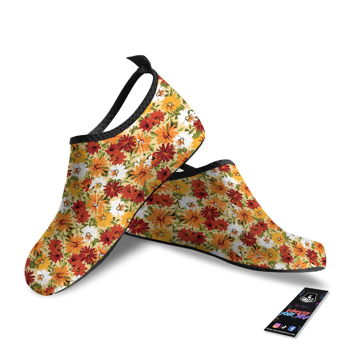 Sunflower Red Print Pattern Water Shoes-grizzshop