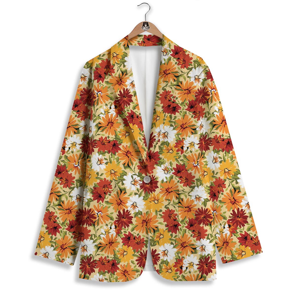 Sunflower Red Print Pattern Women's Blazer-grizzshop