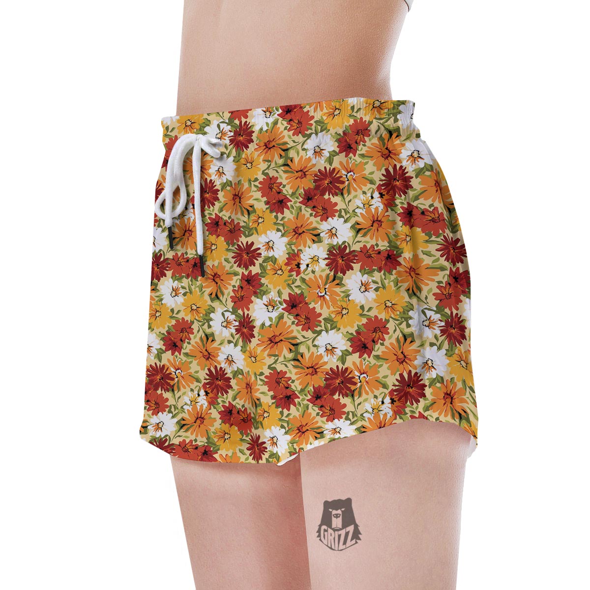 Sunflower Red Print Pattern Women's Shorts-grizzshop