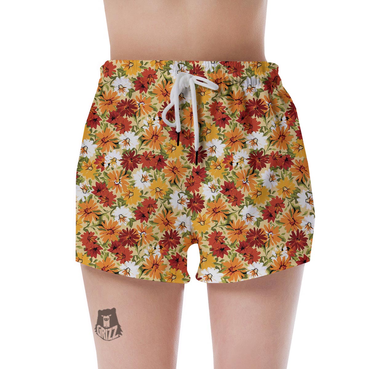 Sunflower Red Print Pattern Women's Shorts-grizzshop