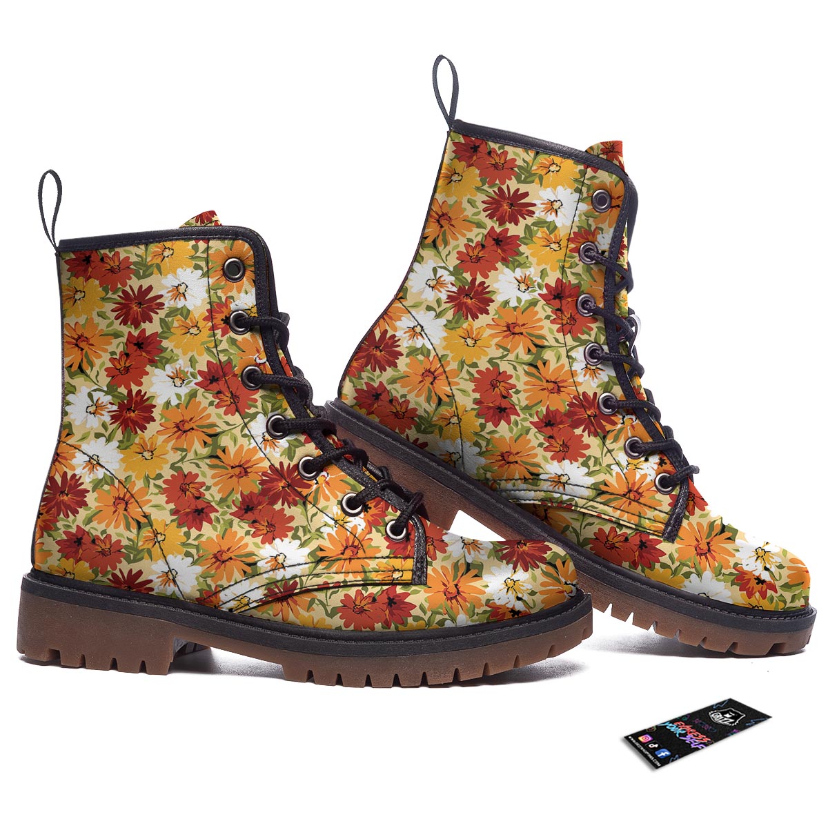 Sunflower Red Print Pattern Work Boots-grizzshop
