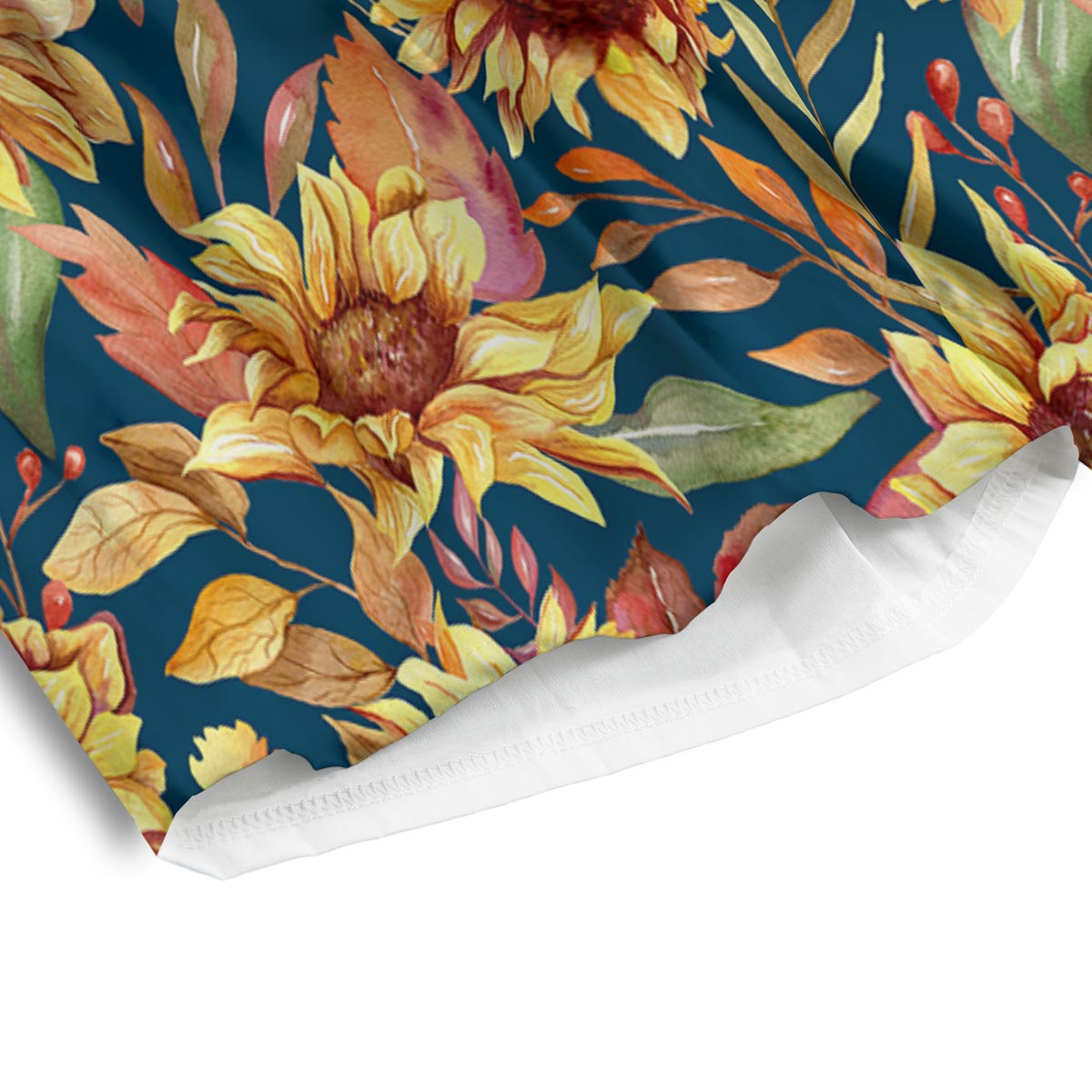 Sunflower Sage Watercolor Print Pattern Men's Athletic Shorts