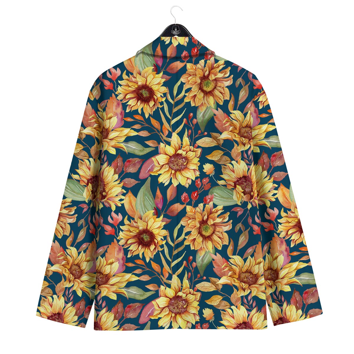 Sunflower Sage Watercolor Print Pattern Men's Sport Coat-grizzshop