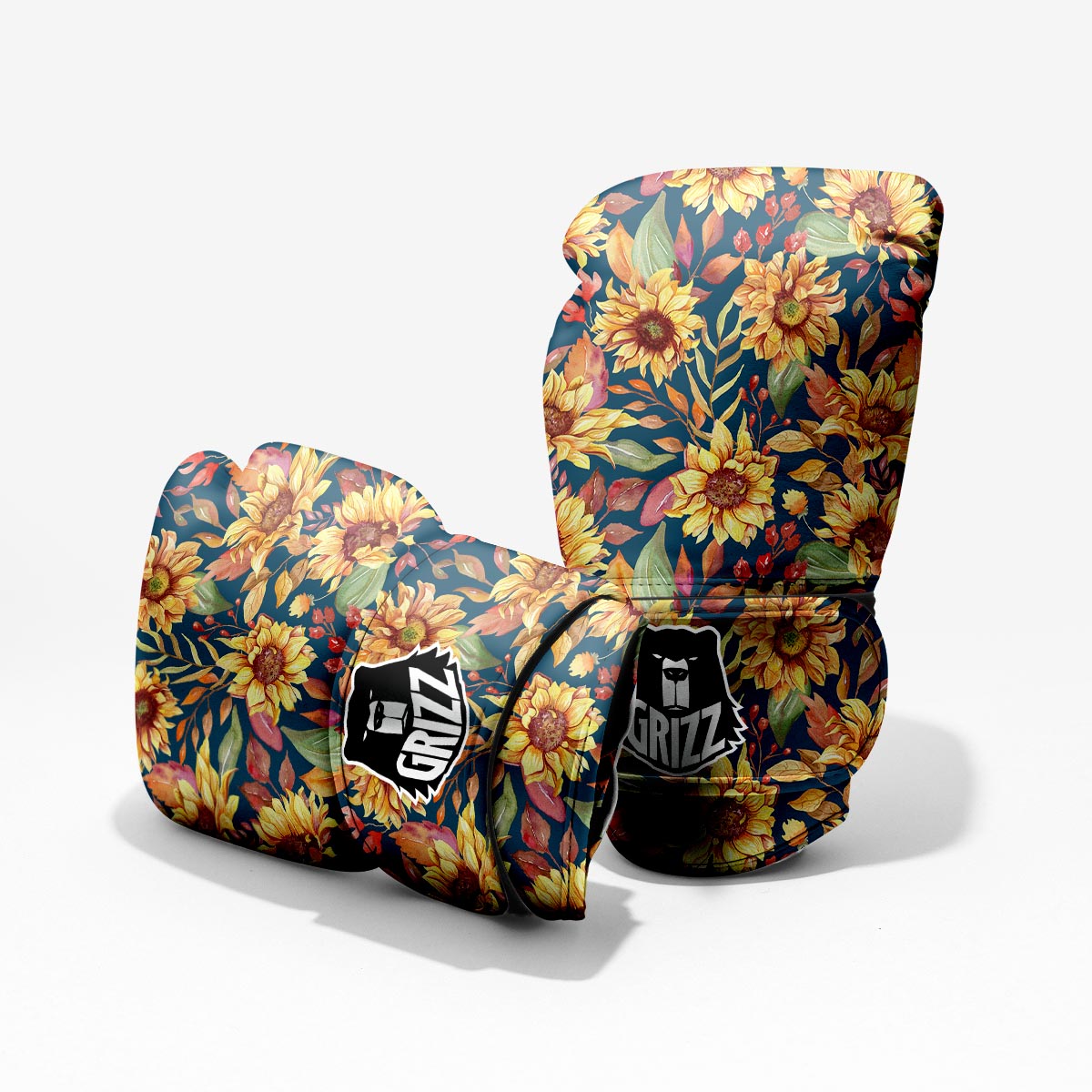 Sunflower Sage Watercolor Print Pattern Pro Boxing Glove