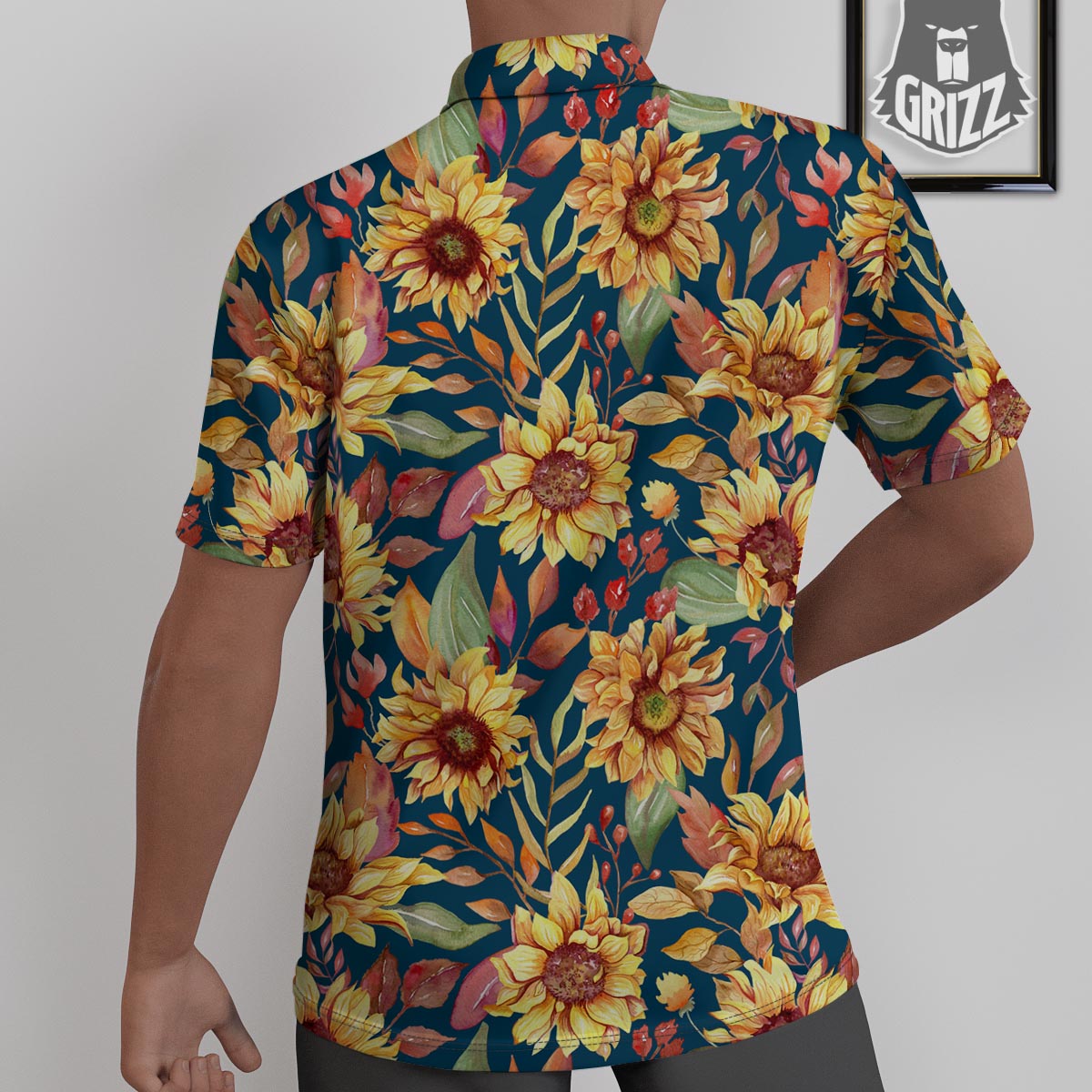 Sunflower Sage Watercolor Print Pattern Untucked Shirts-grizzshop