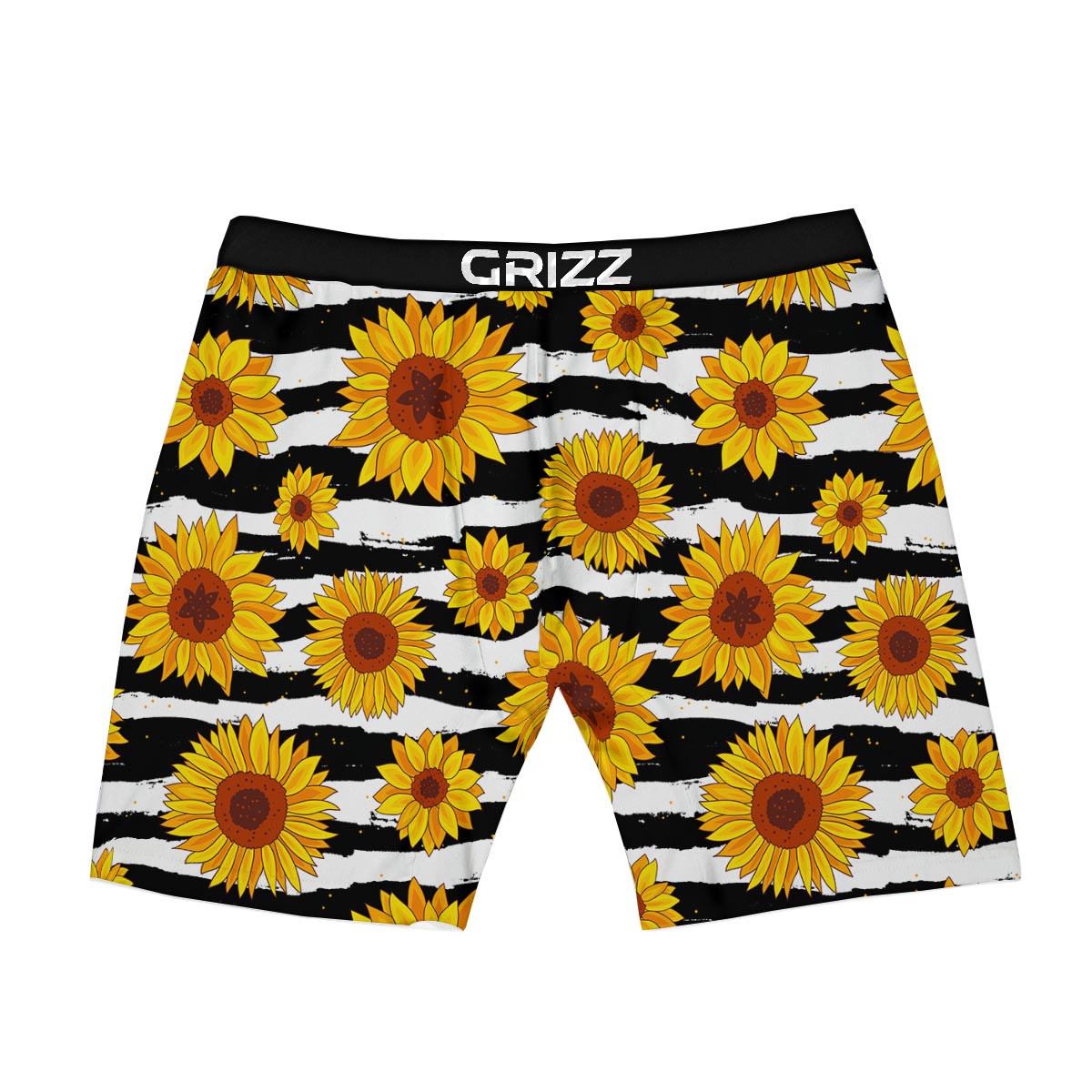 Sunflower Stripe Print Pattern Boxer Briefs-grizzshop