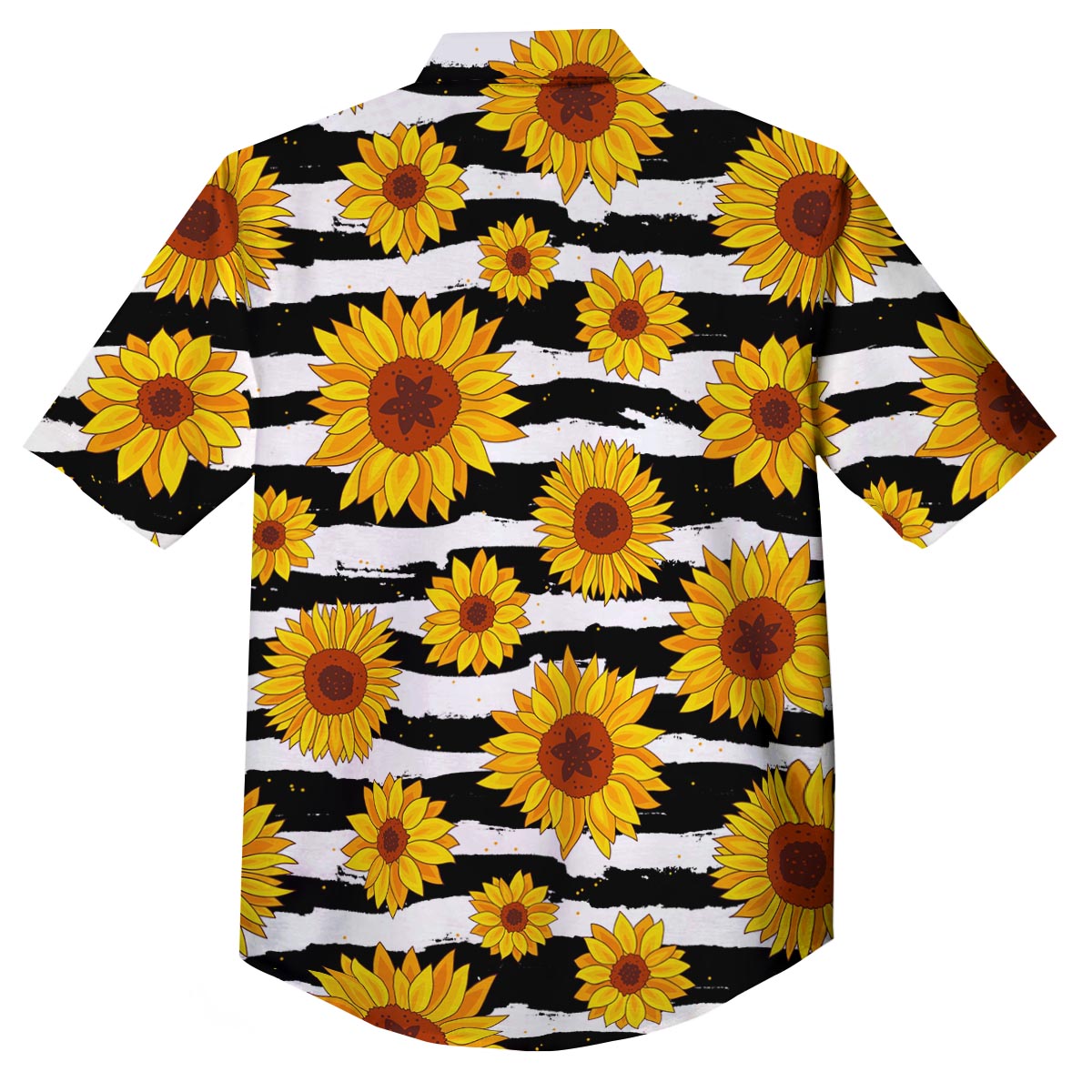 Sunflower Stripe Print Pattern Button Up Shirt-grizzshop