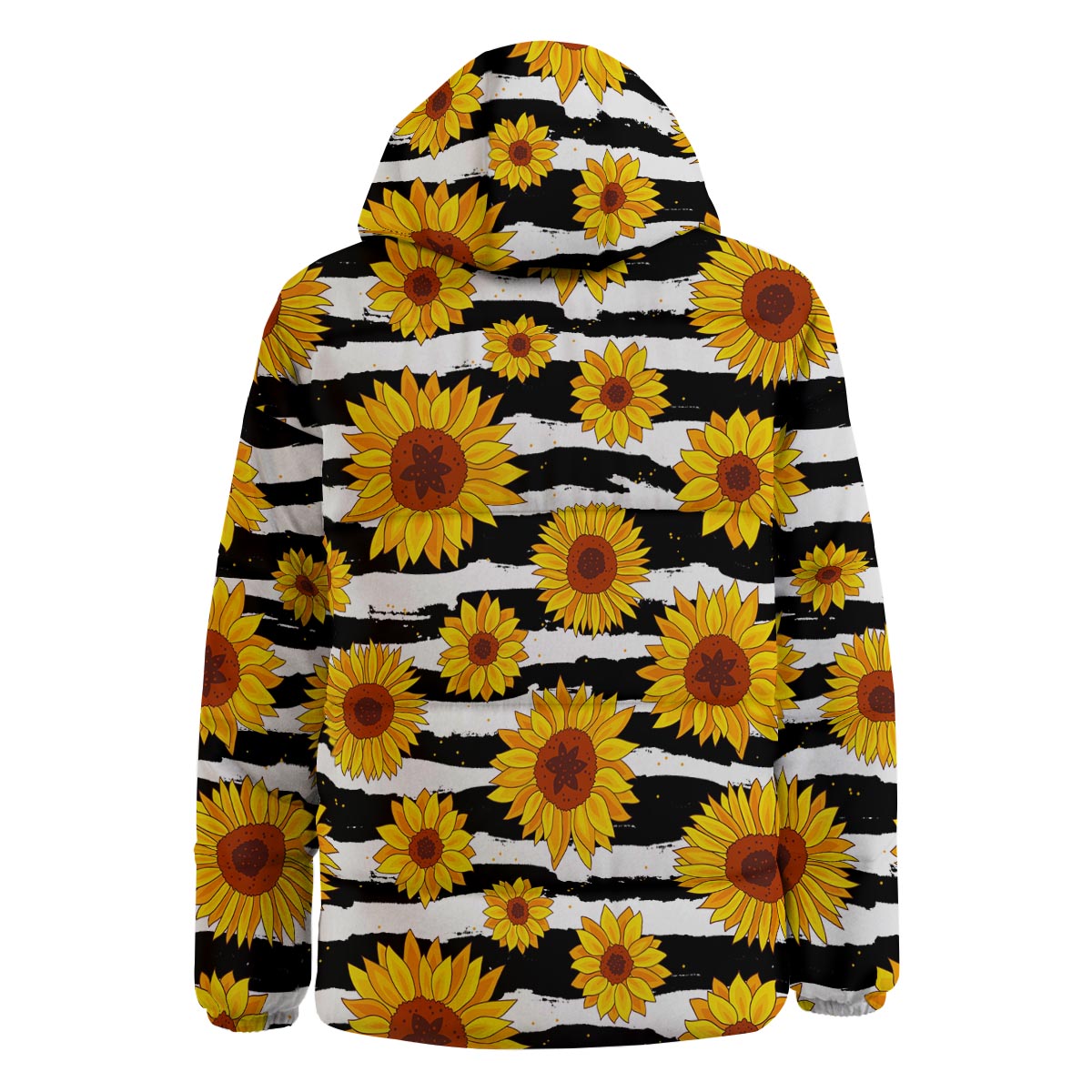 Sunflower Stripe Print Pattern Down Jacket-grizzshop