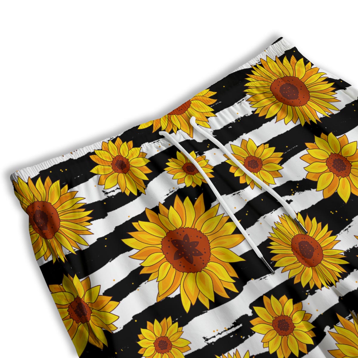 Sunflower Stripe Print Pattern Men's Athletic Shorts