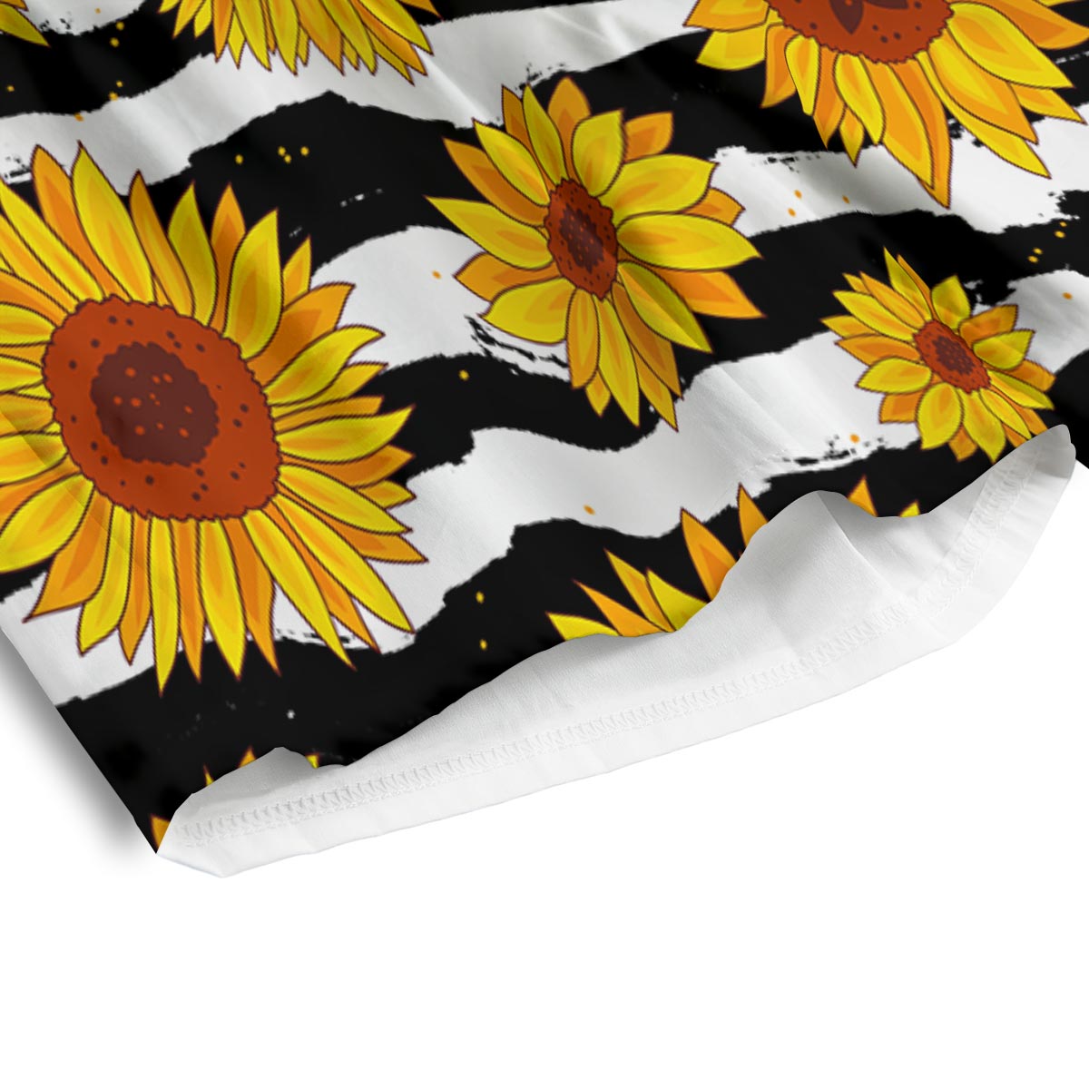 Sunflower Stripe Print Pattern Men's Athletic Shorts