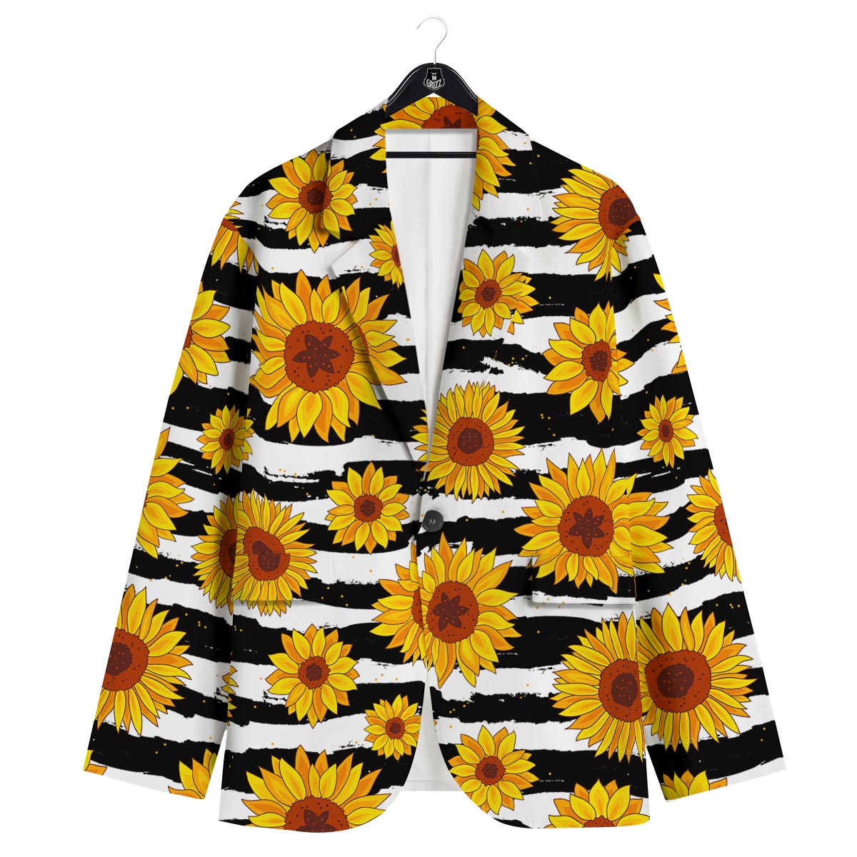 Sunflower Stripe Print Pattern Men's Sport Coat-grizzshop