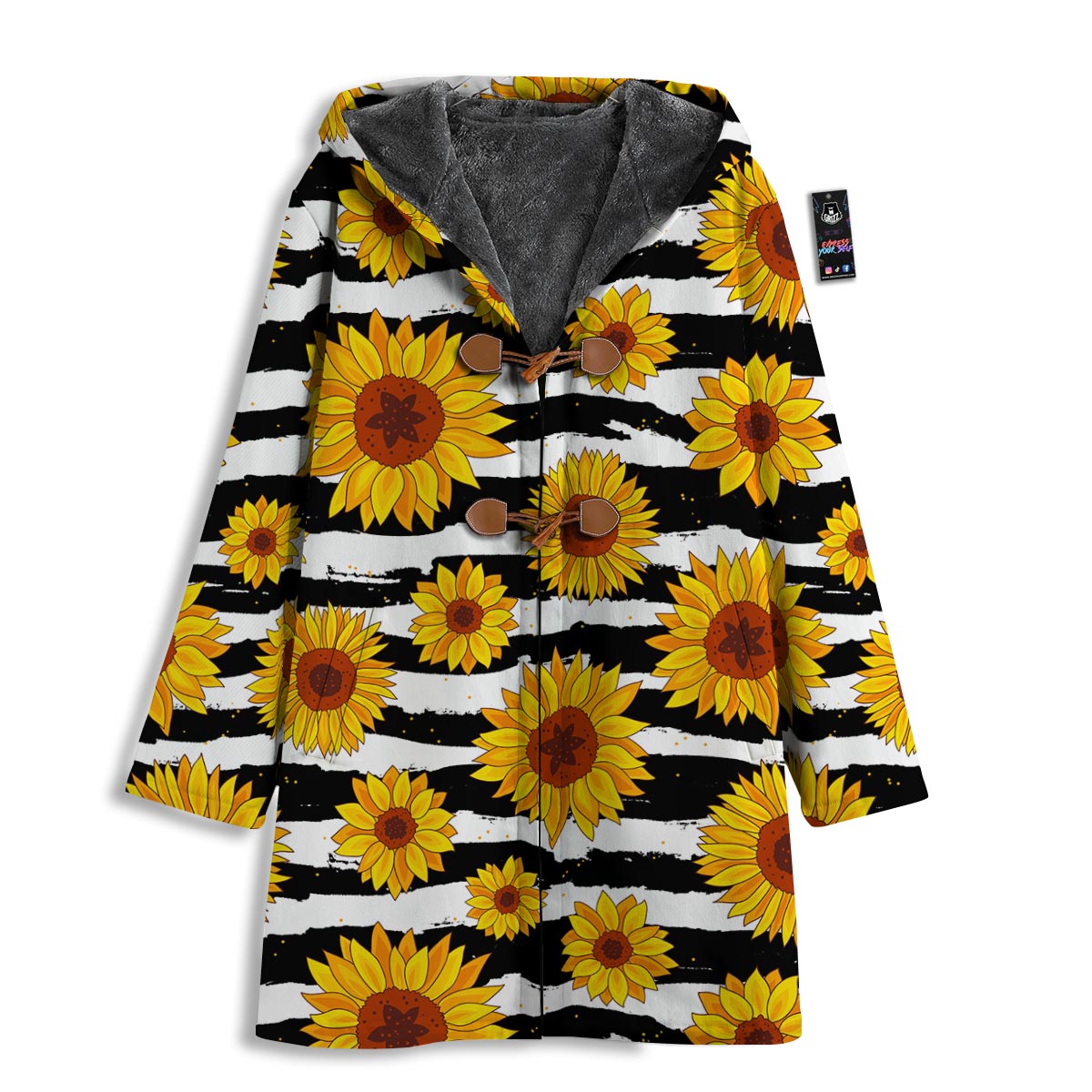 Sunflower Stripe Print Pattern Men's Windbreaker Jacket-grizzshop