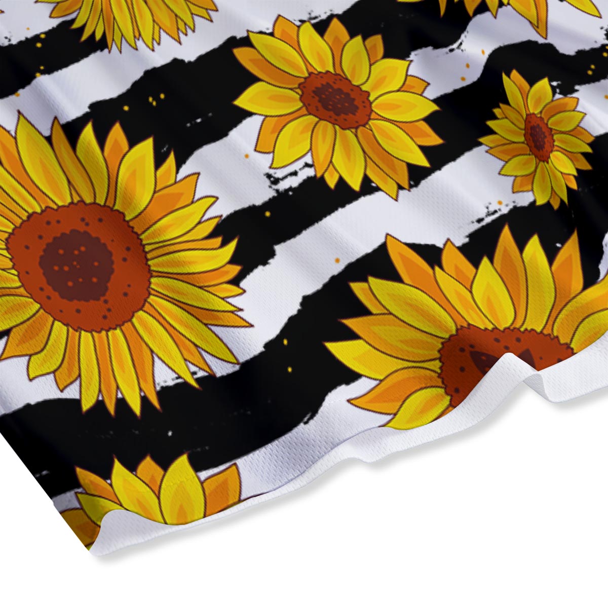 Sunflower Stripe Print Pattern Mesh Shorts
